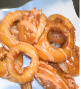 A plate of giant onion rings